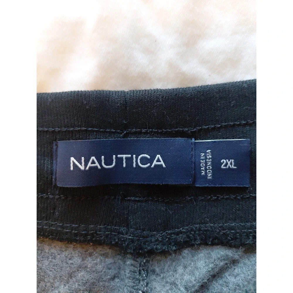 NWT  Nautica Mens Fleece Knit Logo Shorts Stone Grey Heather 2XL  Org $54 NWT